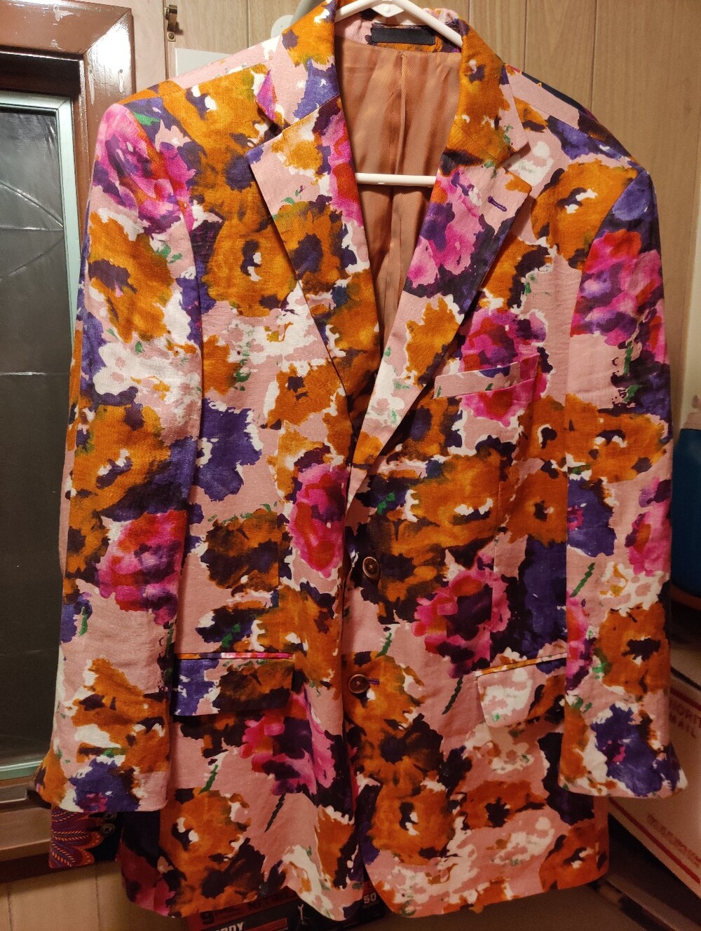 Tallia Slim Floral Linen Blazer 42R